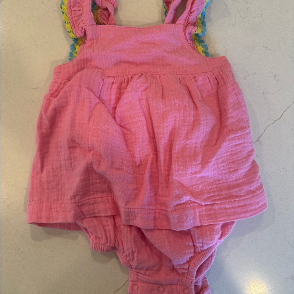 Cat & Jack Pink Ruffle Strap One-Piece Bodysuit